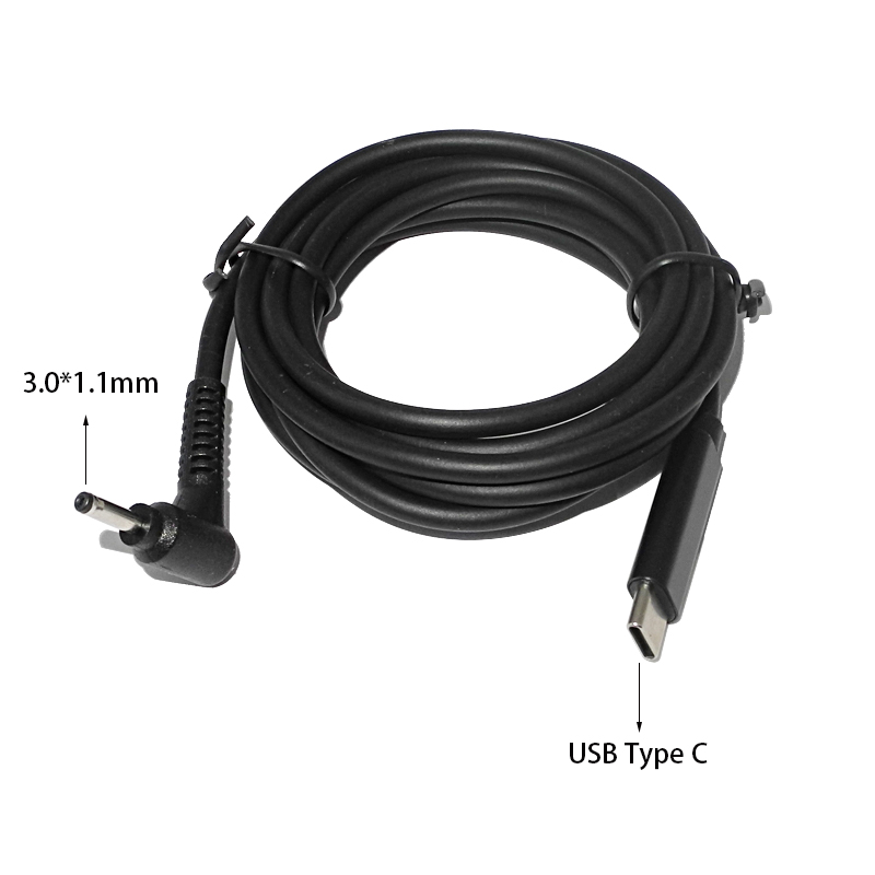 Cable Lock Laptop - USB Type C naar DC 3.0x1.1mm