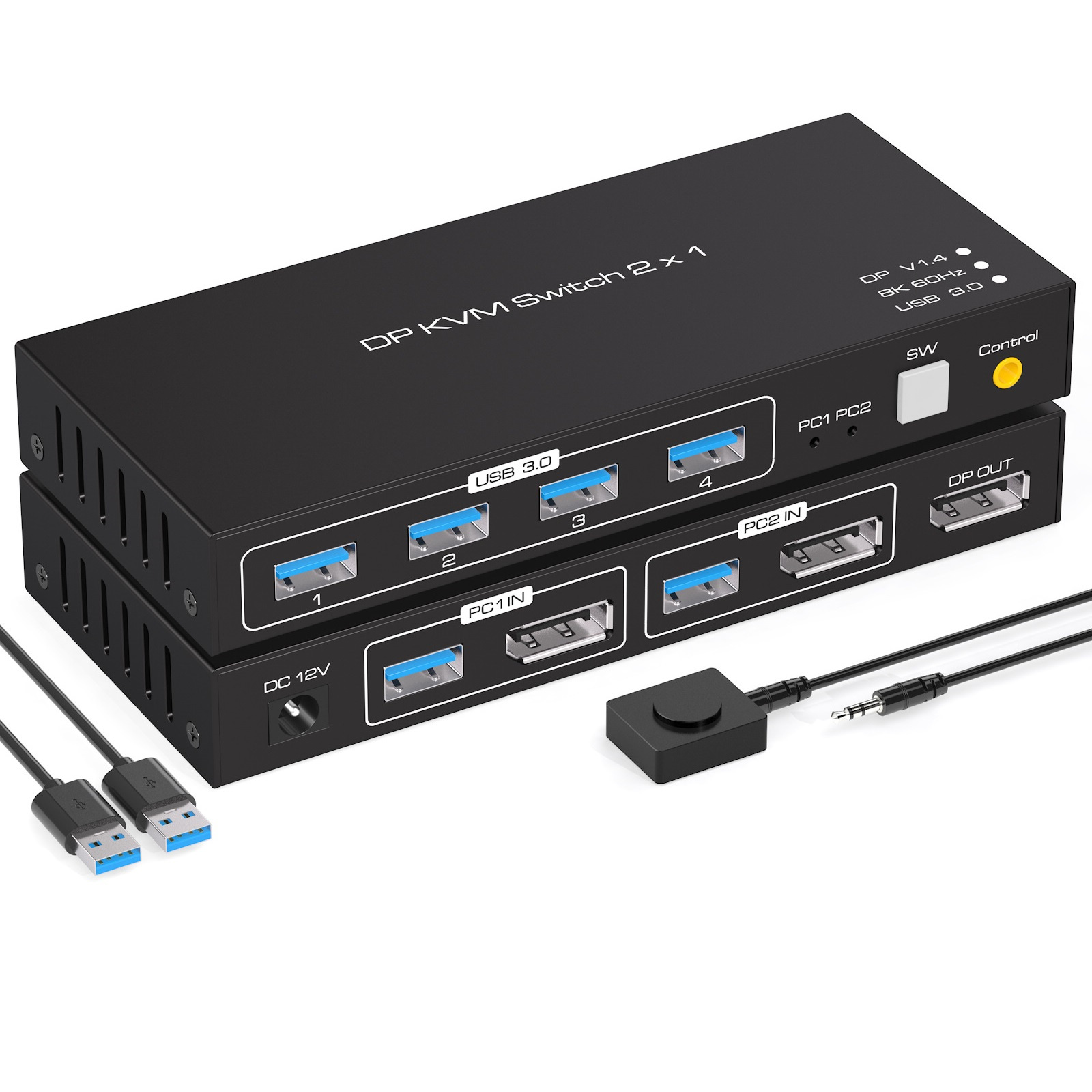Kvm Switch Dual Monitor - 2X1 Dp Kvm Usb Switch Dual