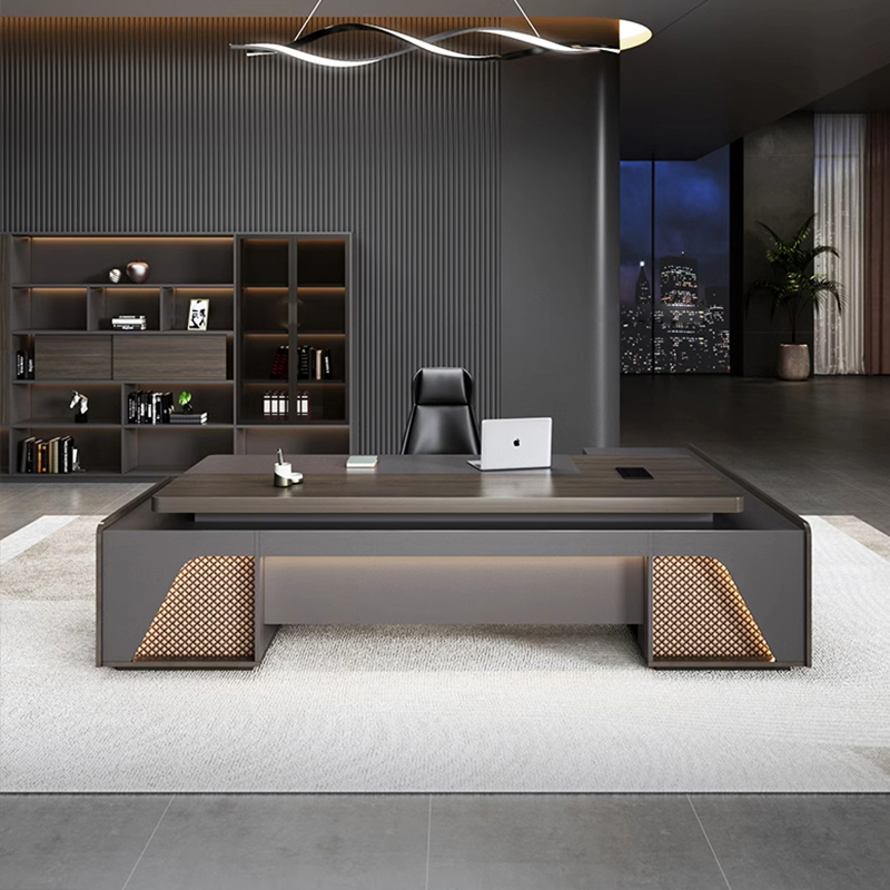 Office Tech Management - ❀ Luxe moderne CEO L-vormig directiebureau,