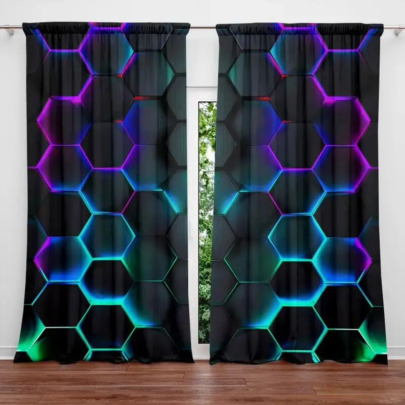2 stuks Hexagon Tech Gordijnen - Tech Office Youtube recensie en prijs