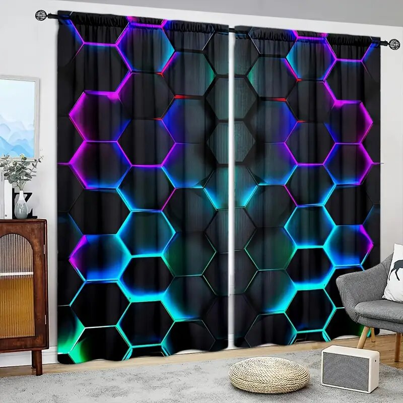2 stuks Hexagon Tech Gordijnen - Tech Office Youtube recensie en prijs