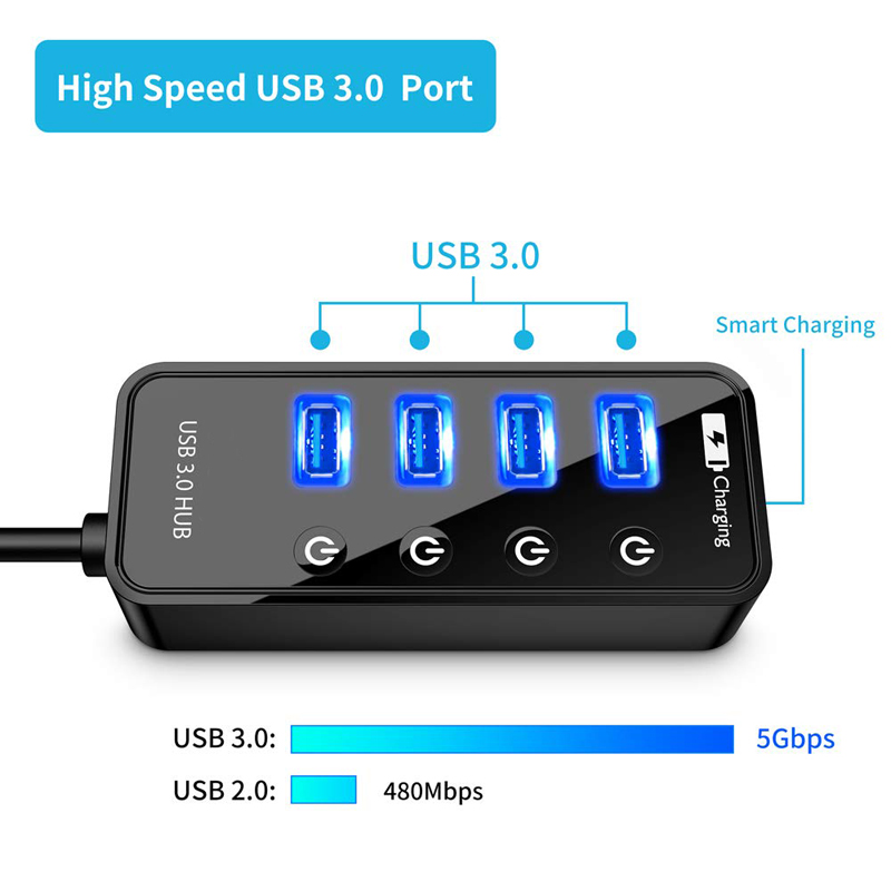 USB HUB 3.0 4 7-poorts smartph - Cable Lock Laptop recensie en prijs